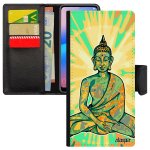 Coque samsung note 10 + plus simili cuir bouddha bouddhisme inde a clapet graphique motif soleil etui ...