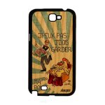 Coque samsung note 2 bois silicone j'peux pas j'dois garder ma poule je cartoon comique rigide jpeux ...