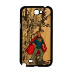 Coque samsung note 2 en bois silicone super parrain heros bebe 4g comics etui drole gris comique humour ...