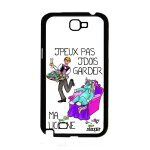 Coque pour samsung note 2 en silicone humour j'peux pas j'dois garder ma licorne de protection blanc ...