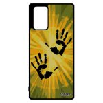 Coque samsung note 20 silicone empreinte main noir de protection peinture smartphone alu street art trace ...