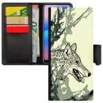 Coque samsung note 20 ultra rabat portefeuille loup cover animaux de protection telephone tatouage art ...