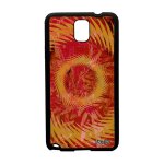 Coque samsung note 3 silicone mandala rigide orange texture gel soleil color motif housse jolie floral ...