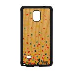 Coque samsung note 4 en bois silicone confettis pois effet housse fond design orange case souple petales ...