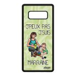 Coque pour samsung note 8 silicone je peux pas j'suis marraine jpeux bd smartphone texte noir drole de ...