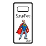 Coque samsung note 8 silicone super papy grands peres drole heros blanc papi comique etui noir 4g enfant ...