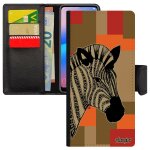 Coque samsung note 8 simili cuir zebre tribal animaux bumper africain noir et blanc pochette kenya ray� ...