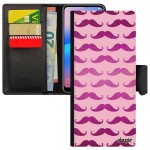 Coque samsung s20 ultra cuir moustache vintage chapeau melon smartphone peinture pipe rose imprime impression ...