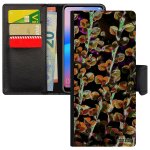 Coque samsung s20 ultra cuir portefeuille porte cartes motif feuilles � clapet telephone orange housse ...