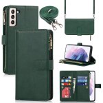 Coque samsung s21 plus 5g avec cordon, collier flip portefeuille etui en cuir, [9 porte cartes][double ...