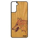 Coque samsung s21 + plus bois silicone loup ethnique multicolore solitaire smartphone dessin tribal etui ...