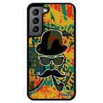 Coque samsung s22 silicone homme moustache noir chapeau melon vert pipe homme monsieur peinture 4g charlie ...