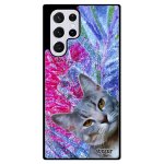 Coque samsung s22 ultra silicone chat minou felin original dessin lolcat antichoc bleu design etui animaux ...