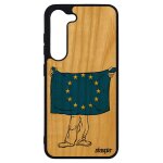 Coque samsung s23 + plus bois silicone drapeau europeen europe ue telephone union europeenne mobile solide ...