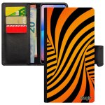 Coque pour samsung s23 porte cartes illusion d'optique 3d graphique 4g effet orange housse unique moderne ...