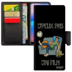 Coque samsung s24 ultra cuir rabat j'peux pas j'ai film television antichoc rigide manga magnetique humour ...