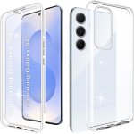 Coque samsung s25 - transparente 360 avec protecteur d'cran intgr, etui tpu antichoc slim et lger, ...