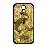 Coque pour samsung s4 silicone dauphin geometrie dessin gel case animaux de protection design mer vert ...