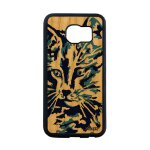 Coque samsung s6 edge bois silicone chat art moustache chaton cadeau noel samsung galaxy s6 edge