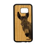 Coque samsung s7 en bois veritable silicone ane jolie animaux mulet telephone design nature bourrique ...