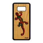 Coque samsung s8 bois veritable silicone salamandre animaux hippie reggae samsung galaxy s8
