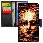 Coque samsung s8 cuir portefeuille portrait artistique mobile rouge art antichoc ephemere original femme ...