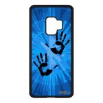 Coque samsung s9 silicone empreinte main portable peinture noir mobile de samsung galaxy s9