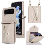 Coque samsung z flip 4 avec cordon porte carte coque samsung galaxy z flip 4 zipp� portefeuille femme ...