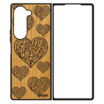 Coque samsung z fold 6 bois silicone c�ur cadeau saint valentin noir etui personnalis� amour housse ...