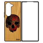 Coque samsung z fold 6 bois silicone crane peur peinture hardrock telephone squelette halloween enfer ...