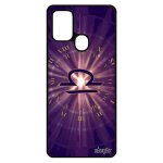 Coque signe balance samsung a21s silicone portable du zodiaque astrologique noir smartphone univers galaxie ...