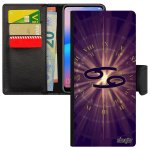 Coque signe cancer rabat pour a72 portefeuille etoiles etui galaxie du zodiaque violet cadeau d'anniversaire ...