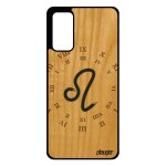 Coque signe lion s20 fe bois silicone univers femme dessin du zodiaque bleu personnalis avenir galaxie ...