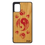 Coque silicone a31 en bois veritable et yin et yang sm - a315f / ds de protection telephone ying mobile ...