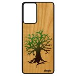 Coque silicone pour a52 bois naturel peinture arbre etui original housse zen foret nature ecolo de vie ...