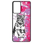 Coque en silicone a52 chat dessin tribal ethnique feuilles rose de protection fille minou animal housse ...