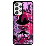 Coque silicone a53 monsieur moustache rose peinture etui pipe design 4g street art vintage graf lunette ...