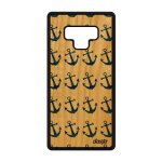 Coque silicone ancre pour samsung note 9 en bois de bateau souple marine samsung galaxy note 9