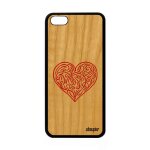 Coque silicone apple iphone 5c bois coeur rouge love cupidon de protection noir a