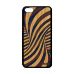 Coque silicone pour apple iphone 5c bois illusion d'optique effet magie bicolore bleu housse telephone ...