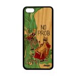 Coque silicone apple iphone 5c en bois no prob lama cartoon etui case vert texte dessin fr�ne problama ...