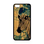 Coque silicone apple iphone 5c en bois zebre rayure graphique unique tribal noir