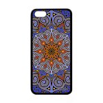 Coque silicone pour apple iphone 5c mandala bleu rosace tibetain fleur hindou de