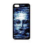 Coque silicone apple iphone 5c portrait visage bleu unique 4g noir homme housse