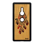 Coque silicone attrape reve pour xperia xz2 en bois coquillage dreamcatcher sony xperia xz2