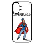 Coque silicone super bricolo pour iphone 17 de protection telephone heros souple papa blanc texte dessin ...