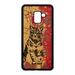Coque silicone chat galaxy a8 2018 bois noir chaton animal fille azteque samsung galaxy a8 2018