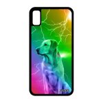 Coque silicone chien pour iphone xr case design aluminium labrador etui arc en ciel jaune orage animal ...