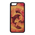 Coque silicone dauphin pour iphone 6 + 6s + plus bois naturel animal animaux souple marin 32 go rigide ...