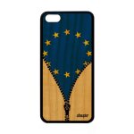 Coque silicone drapeau europe europeen ue pour apple iphone 5c en bois portable